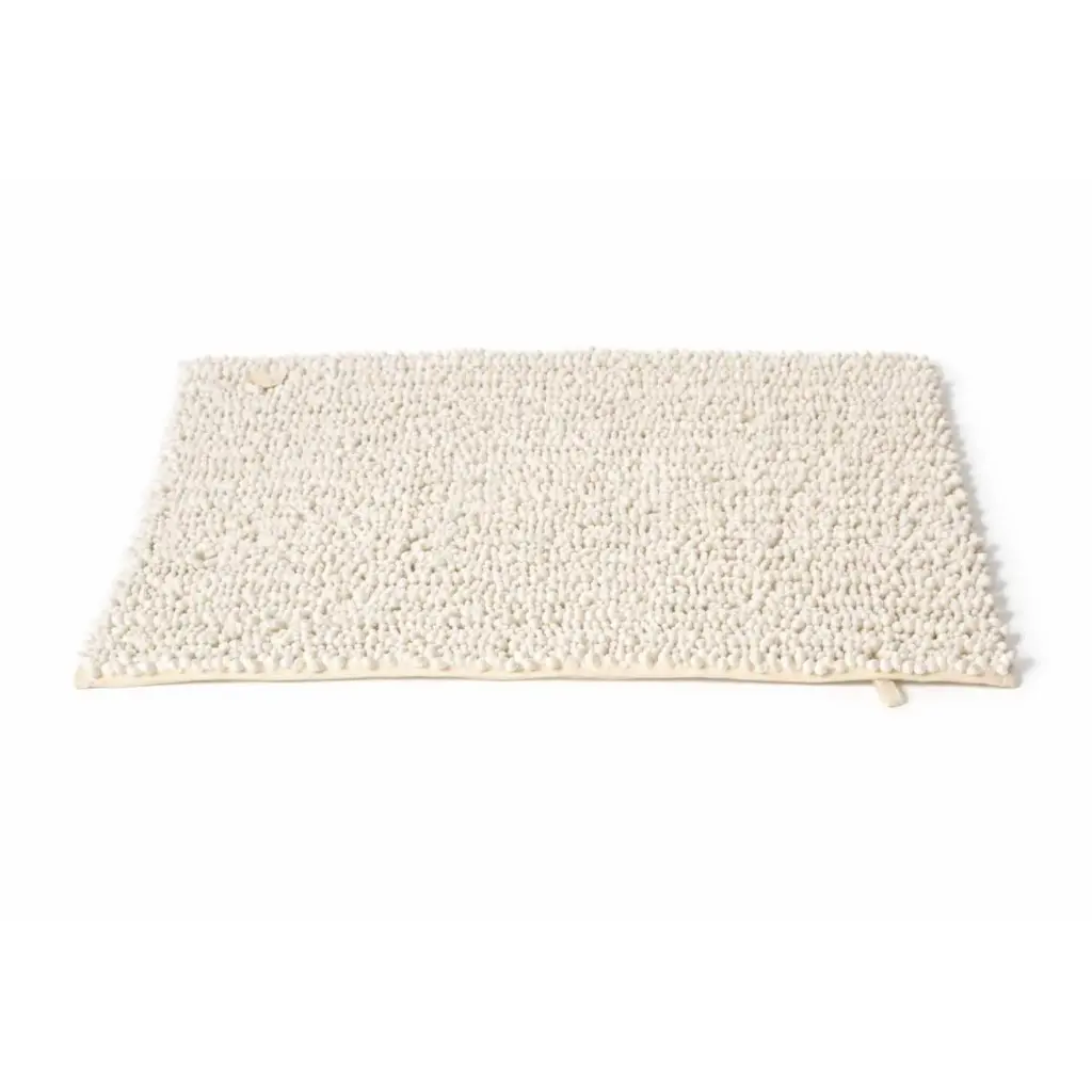 360 HOME SOFT FLUFFY BATHROOM MAT 50X80CM 1600GRM(640g/roll) OFF WHITE CHENILLE WASHABLE