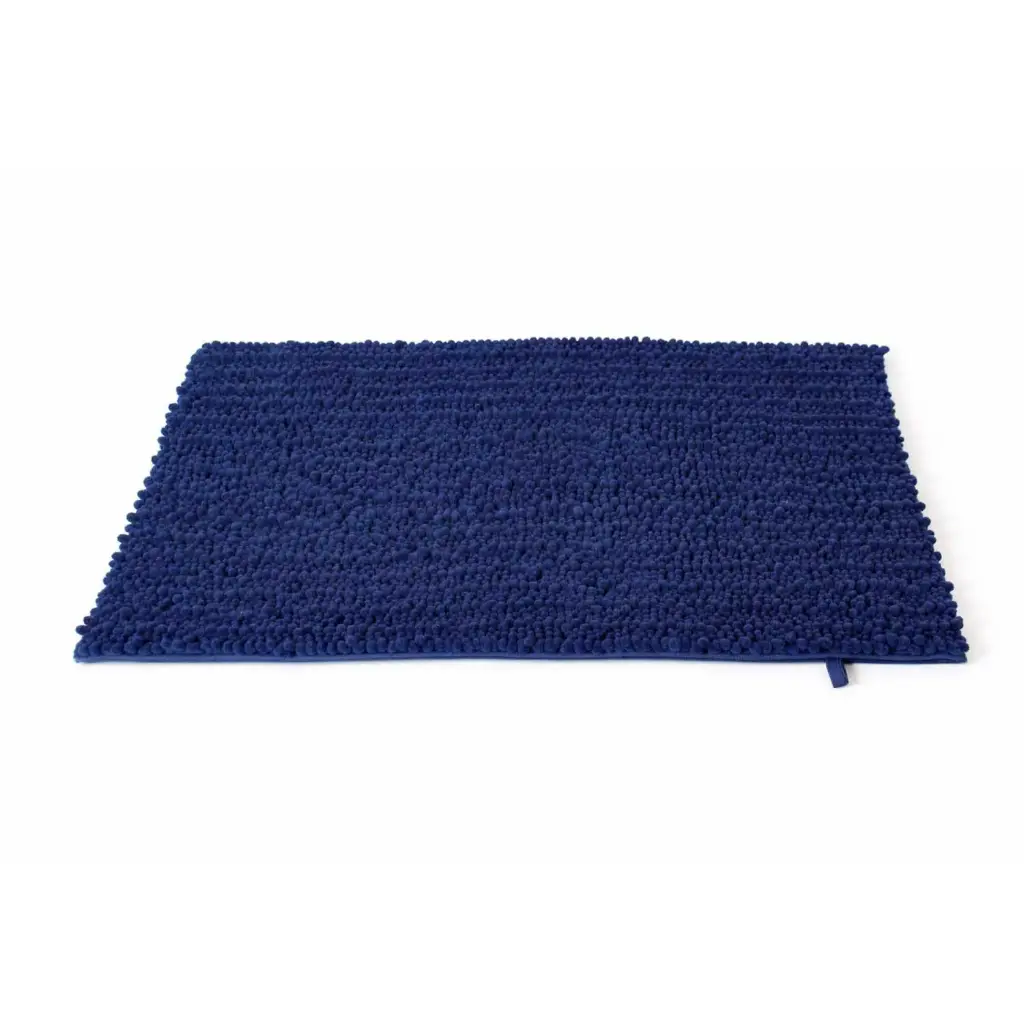 360 HOME SOFT FLUFFY BATHROOM MAT 50X80CM 1600GRM(640g/roll) NAVY CHENILLE WASHABLE