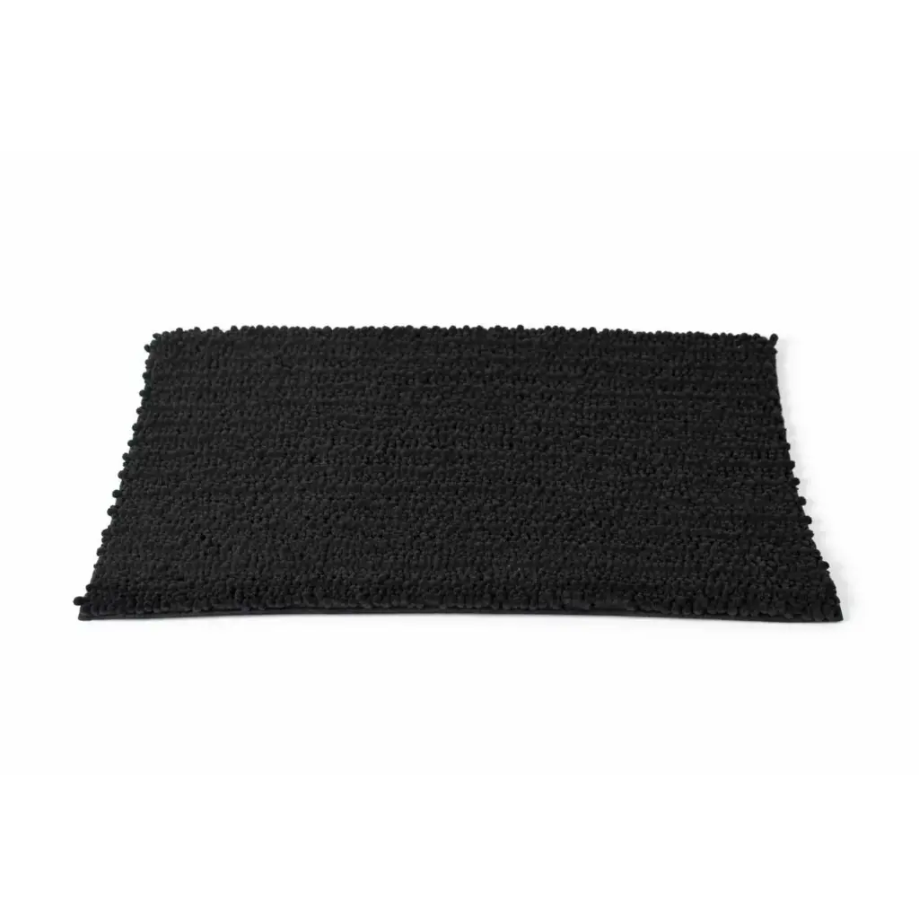 360 HOME SOFT FLUFFY BATHROOM MAT 50X80CM 1600GRM(640g/roll) BLACK CHENILLE WASHABLE