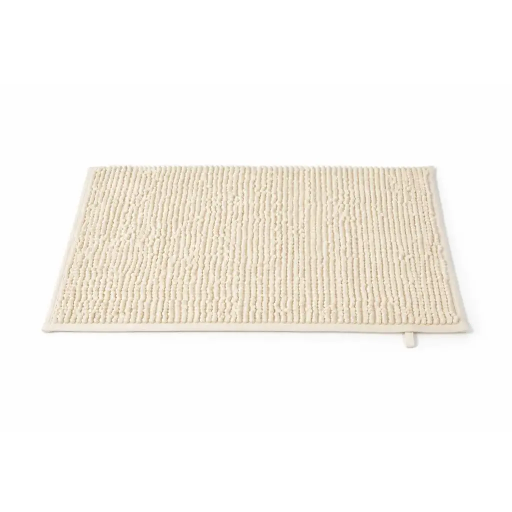 360 HOME SOFT FLUFFY BATHROOM MAT 40X70cm 850GSM（250g/roll) WHITE CHENILLE WASHABLE