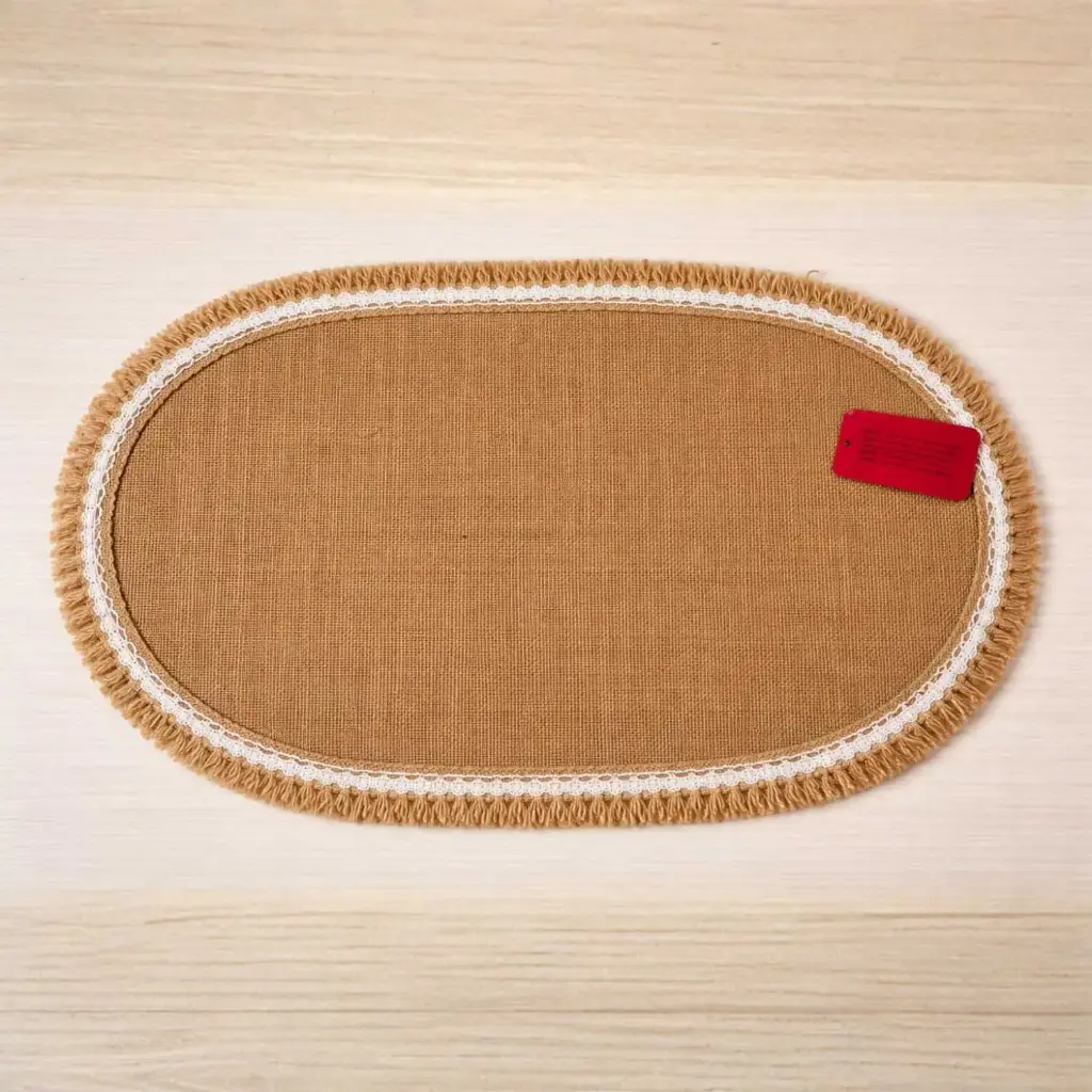 360 HOME PLACEMAT STRAW 30*45CM DISTINCT OVAL SHAPE BROWN AND BEIGE COLOR