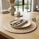 360 HOME PLACEMAT STRAW 38CM ROUND LIGHT COLORED MACRAME HAND KNOTTED DESIGN 