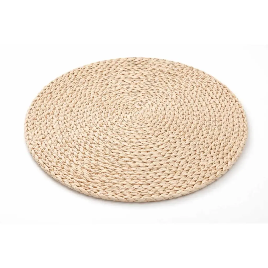 360 HOME PLACEMAT STRAW 35CM ROUND SHAPE WITH A THICK BRAIDED OR COILED TEXTURE LIGHT COLORS
