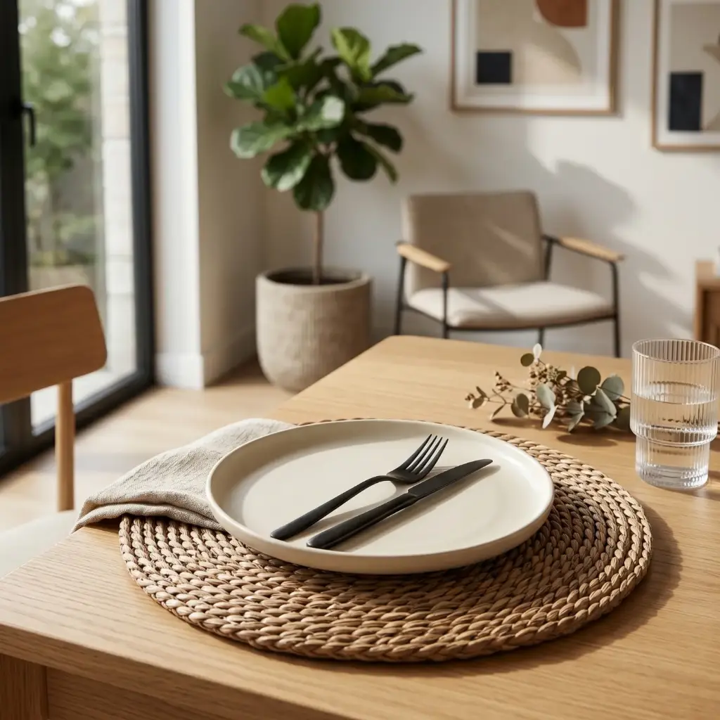 360 HOME PLACEMAT STRAW 35CM ROUND SHAPED BEIGE OR WARM GOLDEN-BROWN TONE RUSTICTEXTURE BRAIDED SPIRAL DESIGN