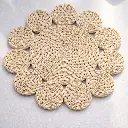 360 HOME PLACEMAT STRAW 38CM BRAIDED OR COILED WEAVE TEXTURE LARGE CIRCLE SHAPE WITH SMALLER CIRCULAR PROTRUSIONS NATURAL COLOR