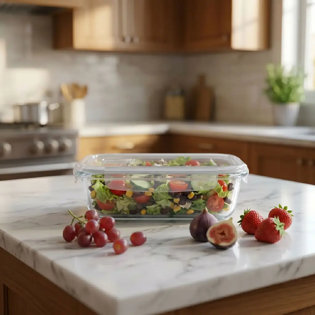 360 HOME MY KITCHEN FOOD GLASS CONTAINER  T:150MM    
 H:57MM W:255G  V:350ML        
