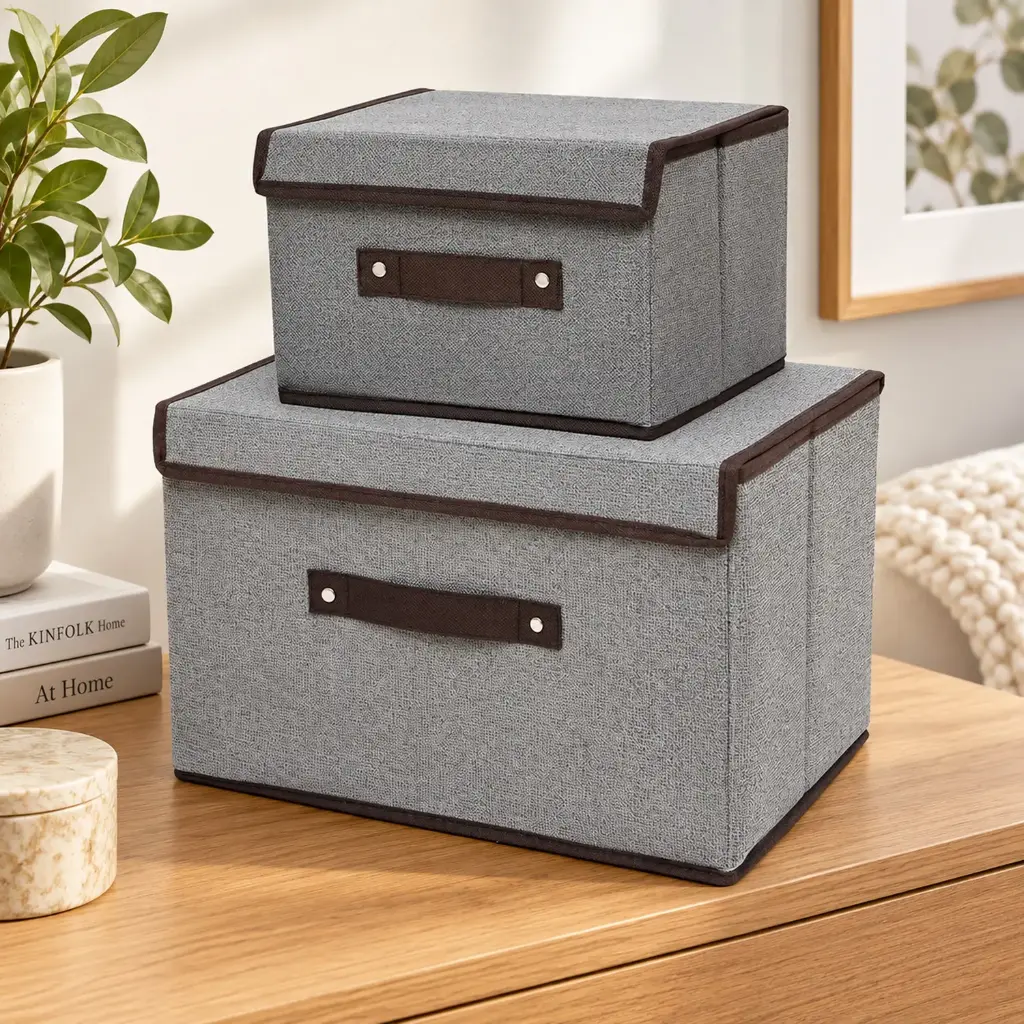 360 HOME BOX ORGANIZER MULTIUSE SET OF 2 NON-WOVEN FABRIC