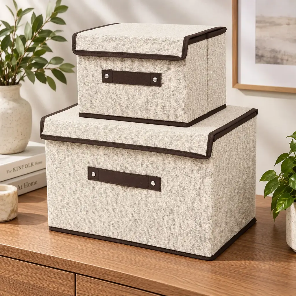 360 HOME BOX ORGANIZER MULTIUSE SET OF 2 NON-WOVEN FABRIC