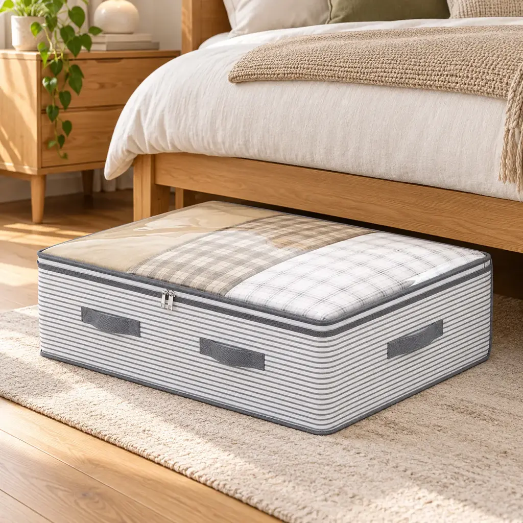 360 HOME BOX ORGANIZER MULTIUSE STRIPED LARGE SIZE CLOTHING STORAGE 
