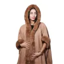 360 COTTON  LADIES SOFT COZY PUNCHO CAMEL FUR DESIGN