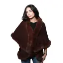 360 COTTON  LADIES SOFT COZY PUNCHO, FUR DESIGN