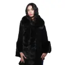 360 COTTON  LADIES SOFT COZY PUNCHO, FUR DESIGN