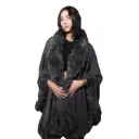 360 COTTON  LADIES SOFT COZY PUNCHO, FUR DESIGN