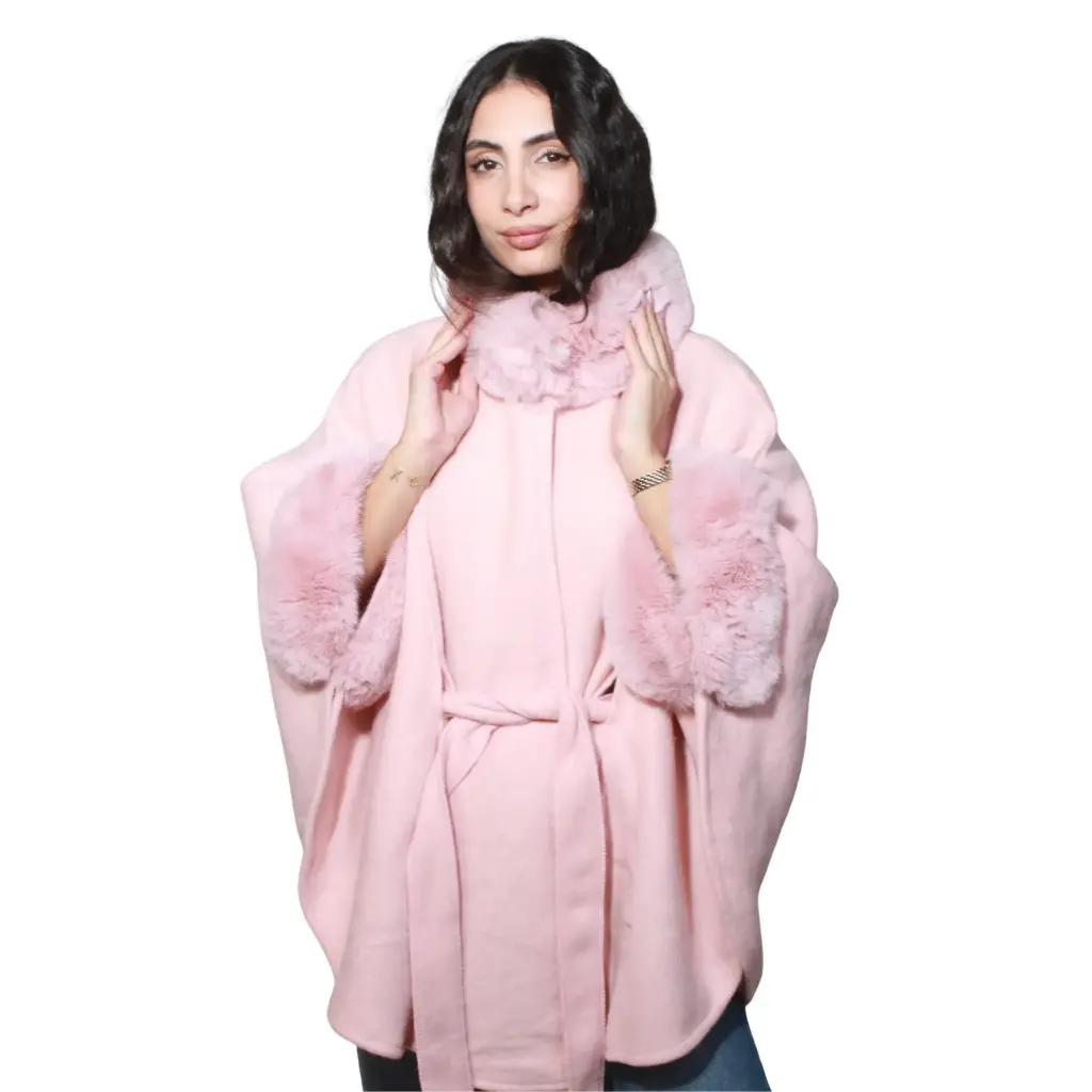 360 COTTON  LADIES SOFT COZY PUNCH PINK FUR DESIGN