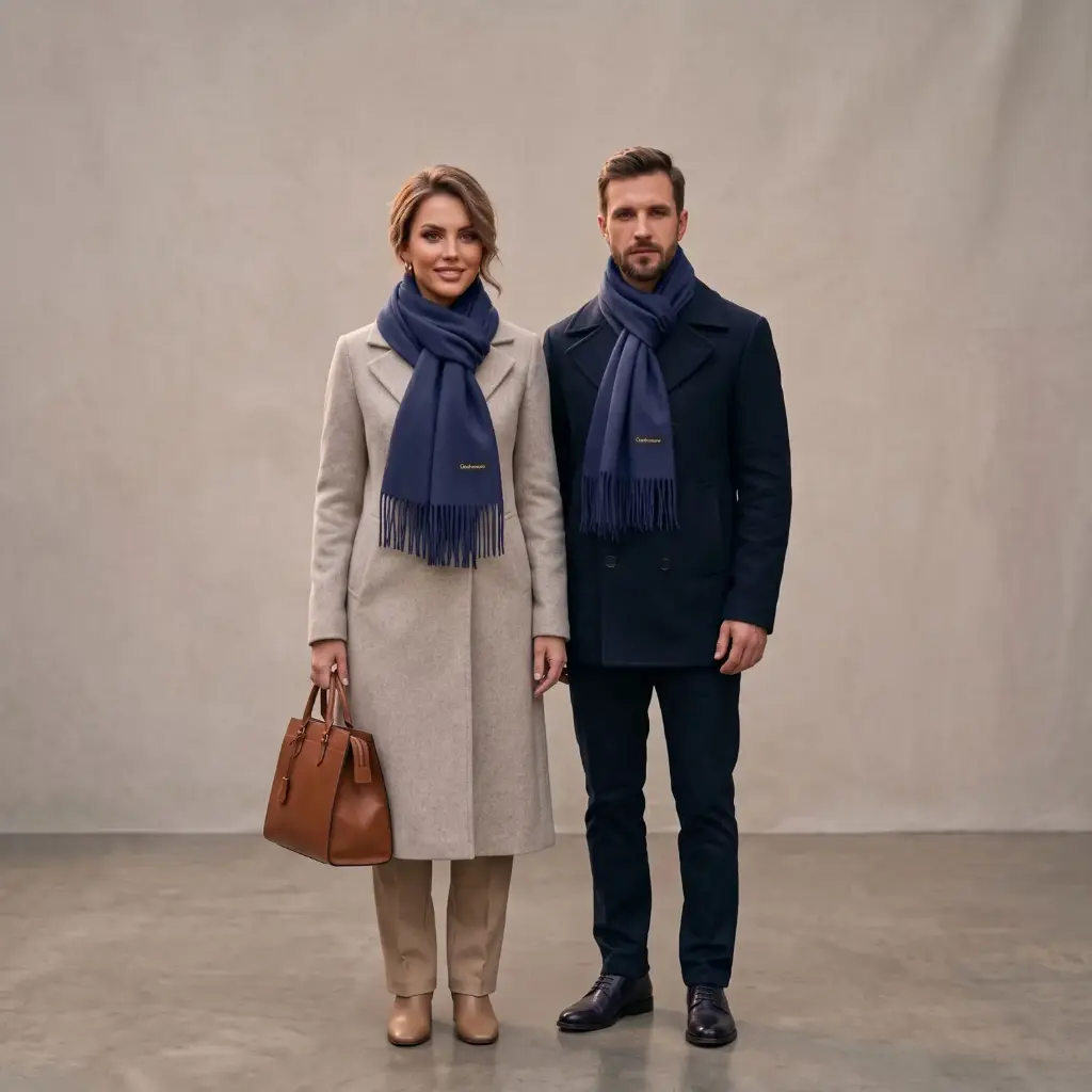 360 COTTON WINTER SCRAF FOR HER AND HIM NAVY BLUE