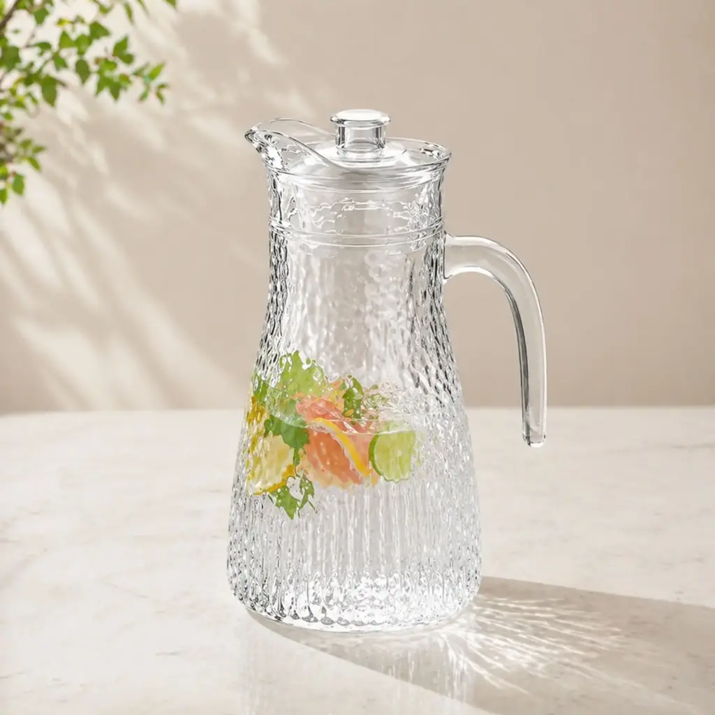 360 HOME MY KITCHEN GLASS JUG WITH COVER 9*18.5CM 1.2L