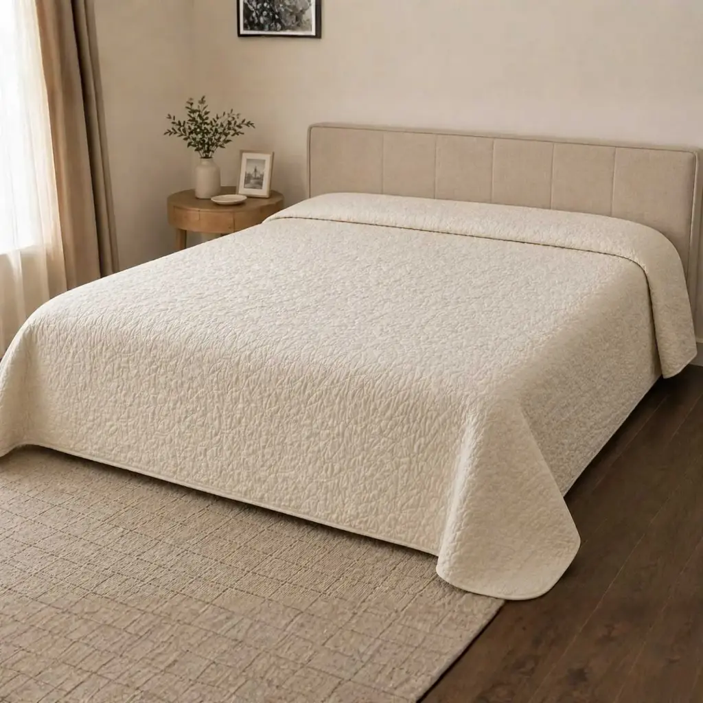 360 HOME BED SPREAD 225*230 ECRU DOUBLE