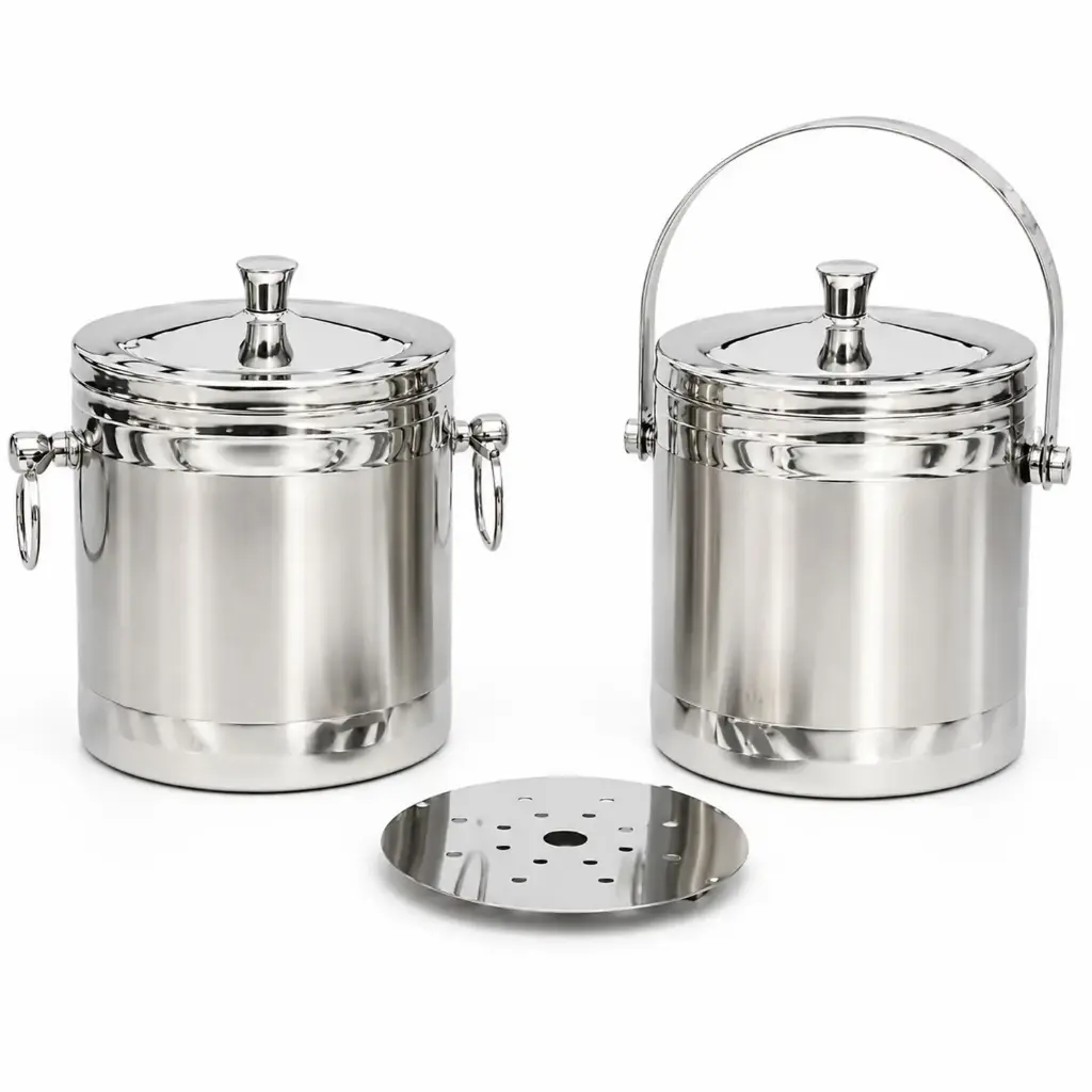 360 HOME MY HOME SPIKED STRAIGHT ICE BUCKET WITH DIVIDERS 2L SILVER