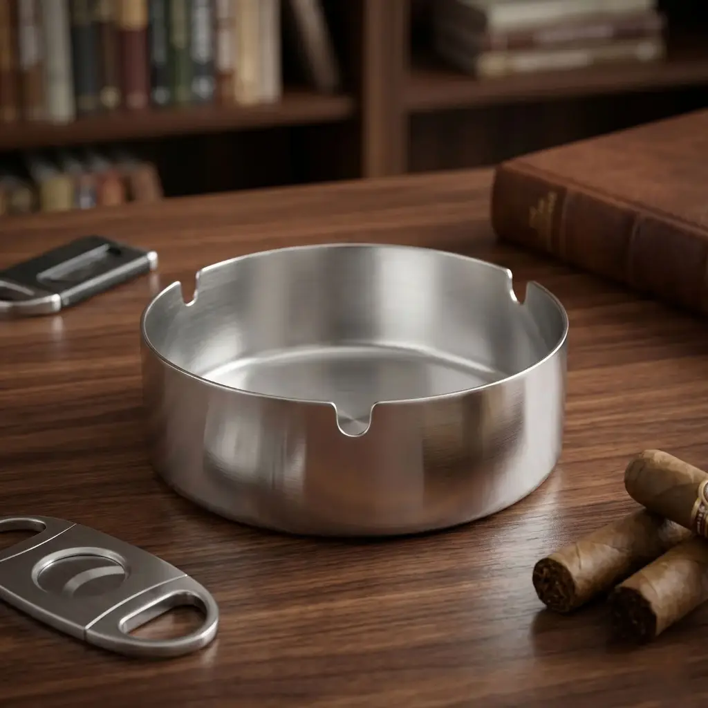 360 HOME MY KITCHEN STAINLESS ASHTRAY 14CM SILVER 14CM