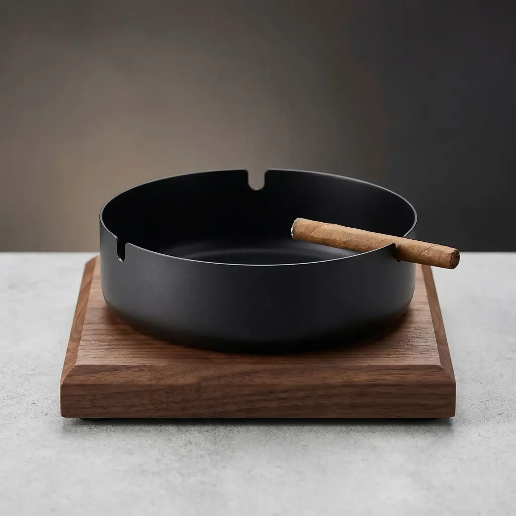 360 HOME MY KITCHEN STAINLESS ASHTRAY 10CM BLACK BLACK 10CM