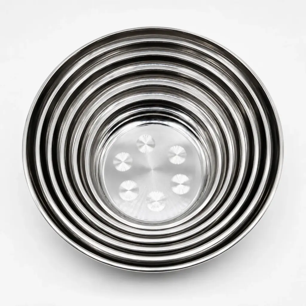 360 HOME MY KITCHEN STAINLESS ROUND TRAY SILVER 25CM