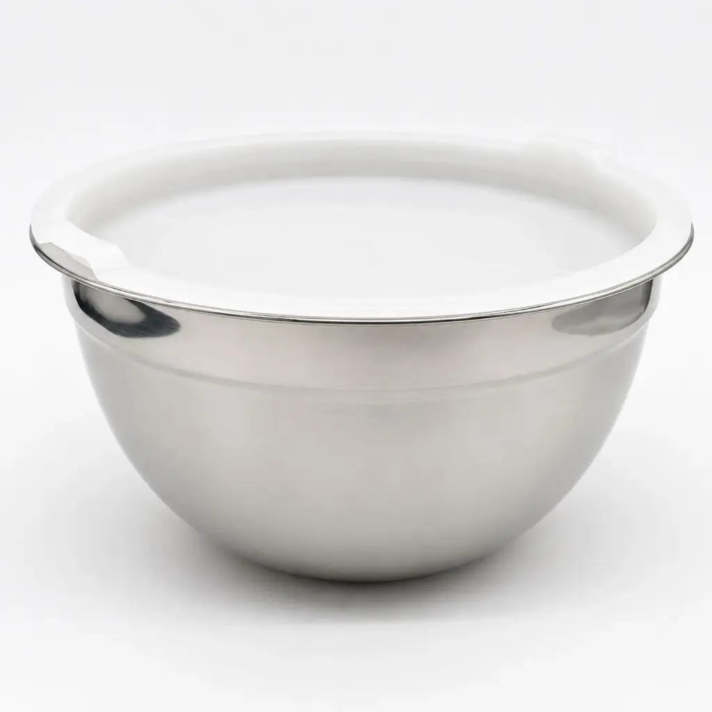 360 HOME MY KITCHEN STAINLESS FOOD CONTAINER WITH COVER WHITE LID, SILVER BODY 16CM
