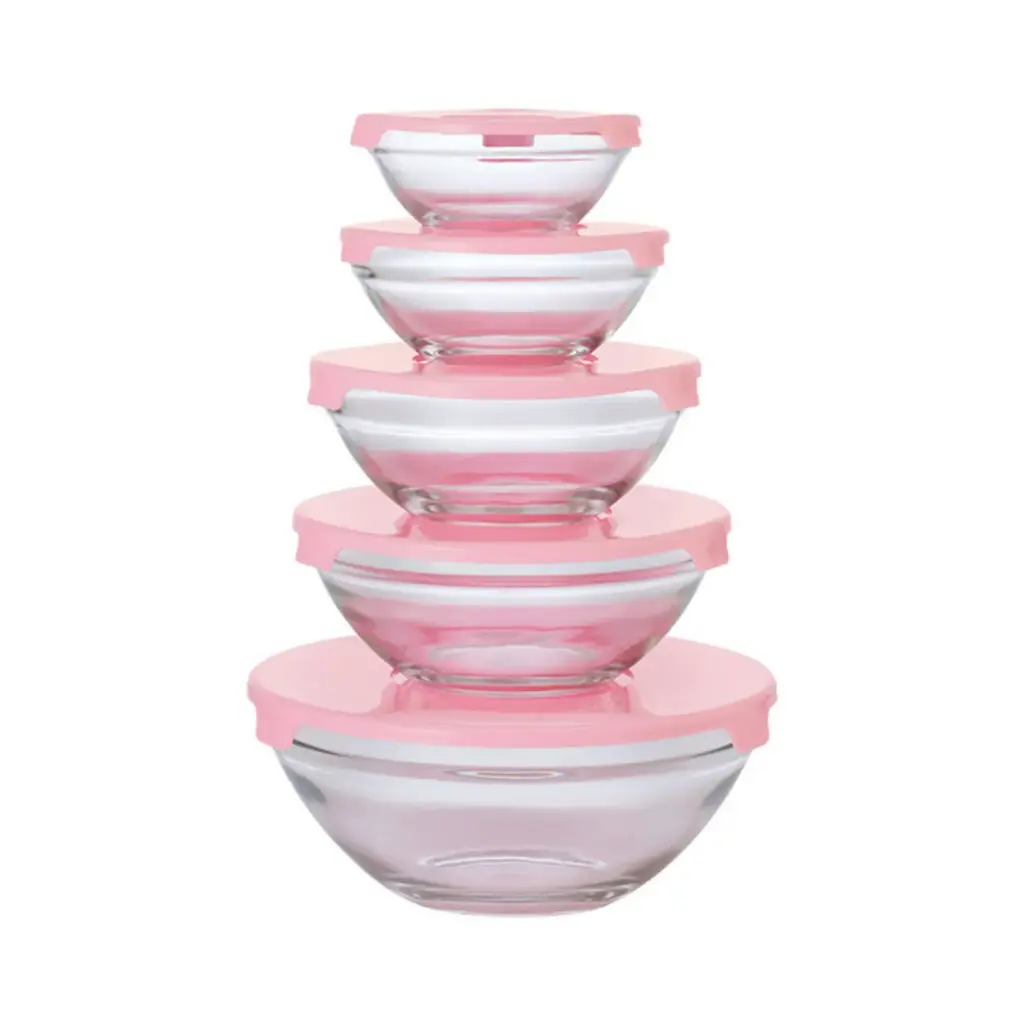 360 HOME FOOD STORAGE PLASTIC 808 DOFU BOWL 5PCS SET 130+220+400+650+960ML (16PCS/BOX)