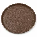 360 HOME MY KITCHEN PLASTIC TRAY 1800ML ROUND FAST FOOD PLATES BROWN & BLACK 45CM