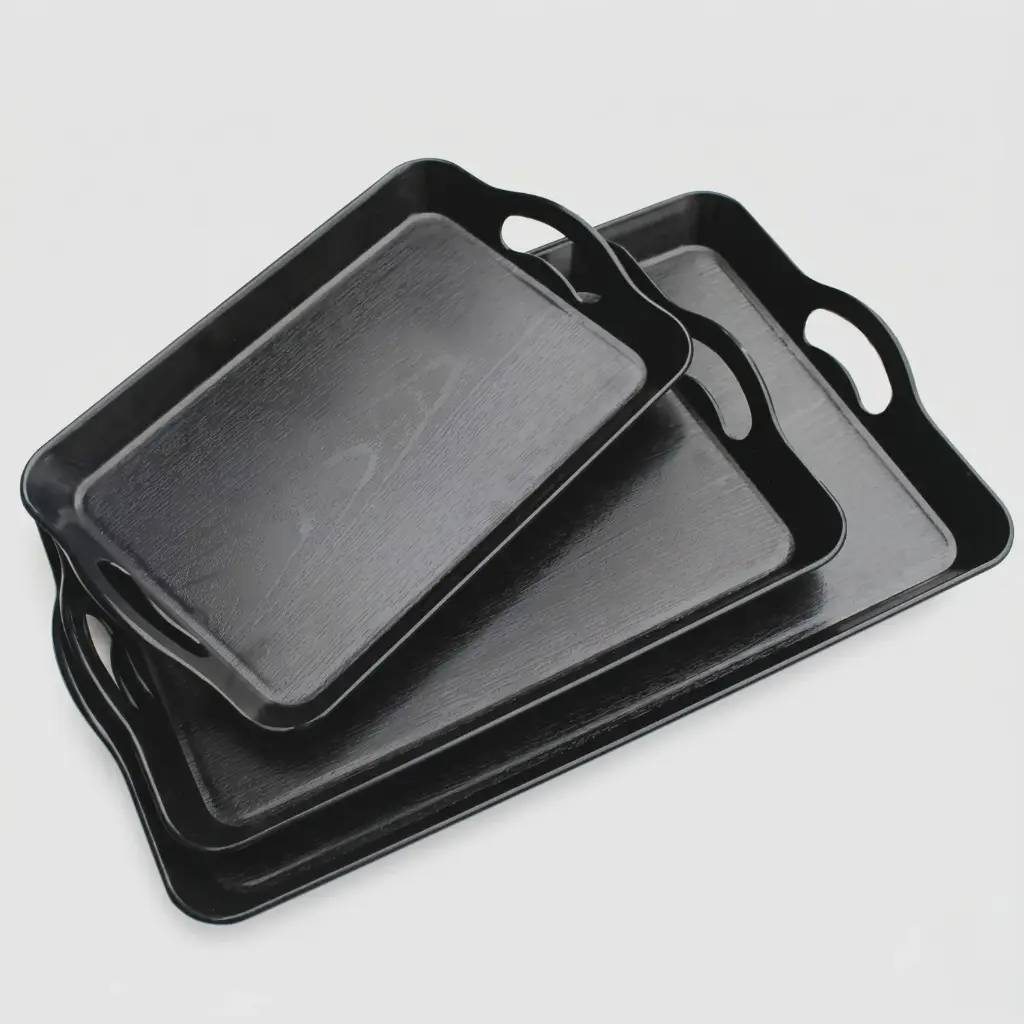 360 HOME MY KITCHEN PLASTIC TRAY XF-A8-611 PALLET BLACK/BROWN 42X28*3.5CM