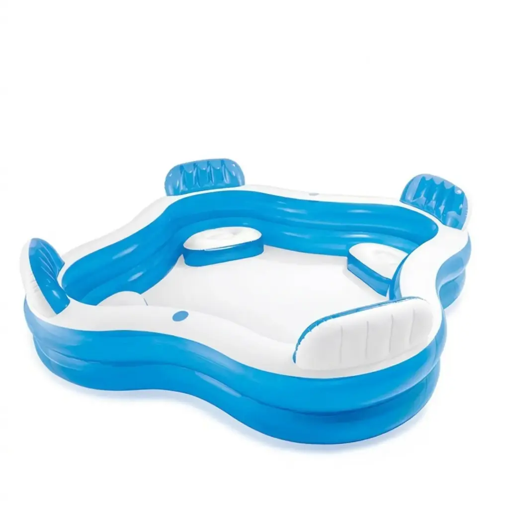 360 HOME SUMMER INFLATABLE OUTDOOR POOL Family pool with backrest seat 229cmX229cmX66cm