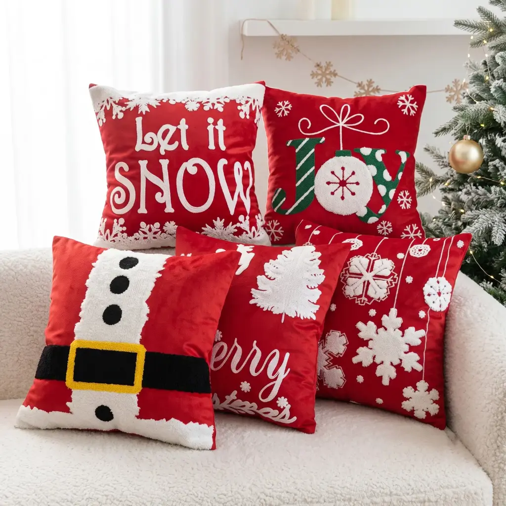 360 HOME MY HOME CHRISTMAS PILLOW EMBROIDERY DESIGN 45cm*45cm