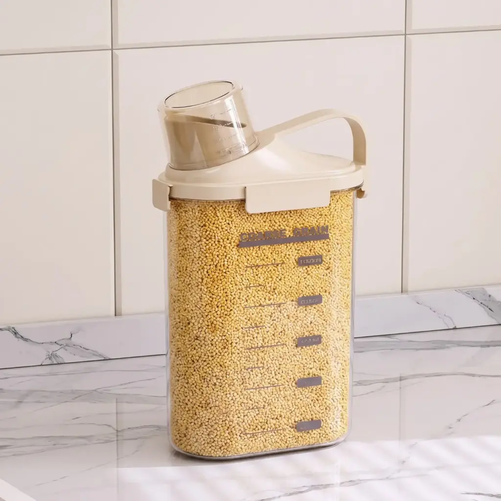 360 HOME MY KITCHEN GRAIN STORAGE LARGE BEIGE 10.6*20.1*33.7CM