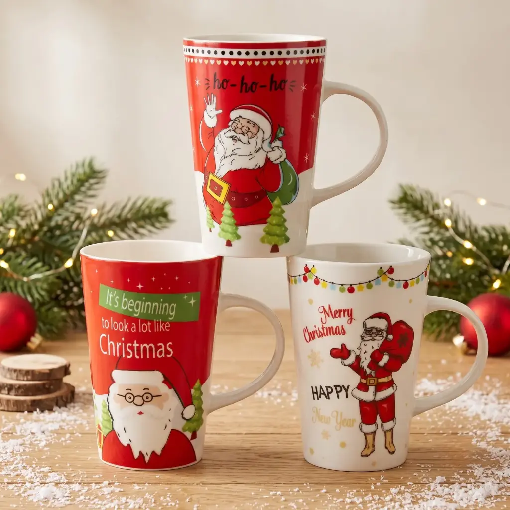 360 HOME MY HOME CHRISTMAS MUG WITH SANTA CLAUS 430ML NORMAL PACKING 12PCS