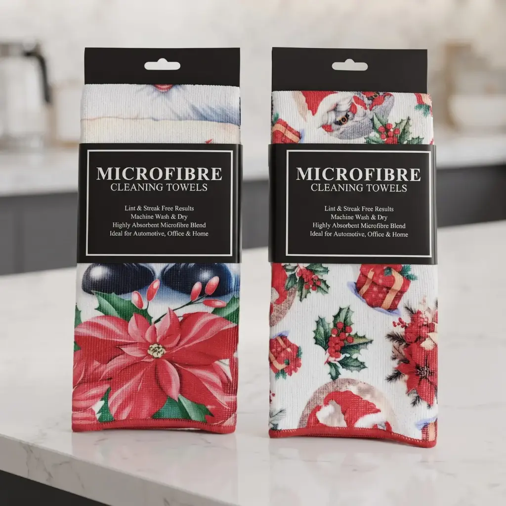 360 HOME MY KITCHEN MICROFIBER TOWELS Christmas Dishcloth Waistband 40*60