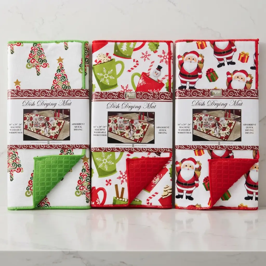 360 HOME MY KITCHEN MICROFIBER DRYING MAT Christmas Christmas Drying Mat 40*60