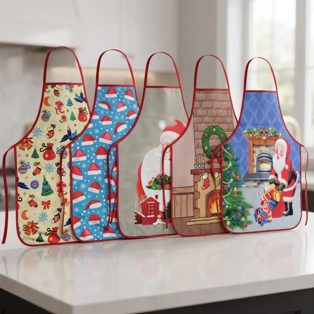 360 HOME MY KITCHEN APRON WATERPROOF SINGLE POCKET CHRISTMAS LETTER OPP BAG + CARD 55*72