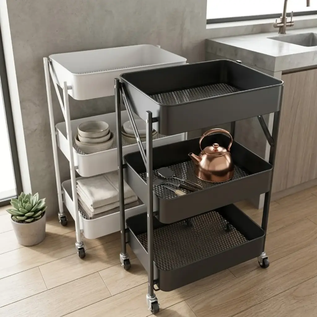 360 HOME METAL STORAGE FOLDABLE CART RACK