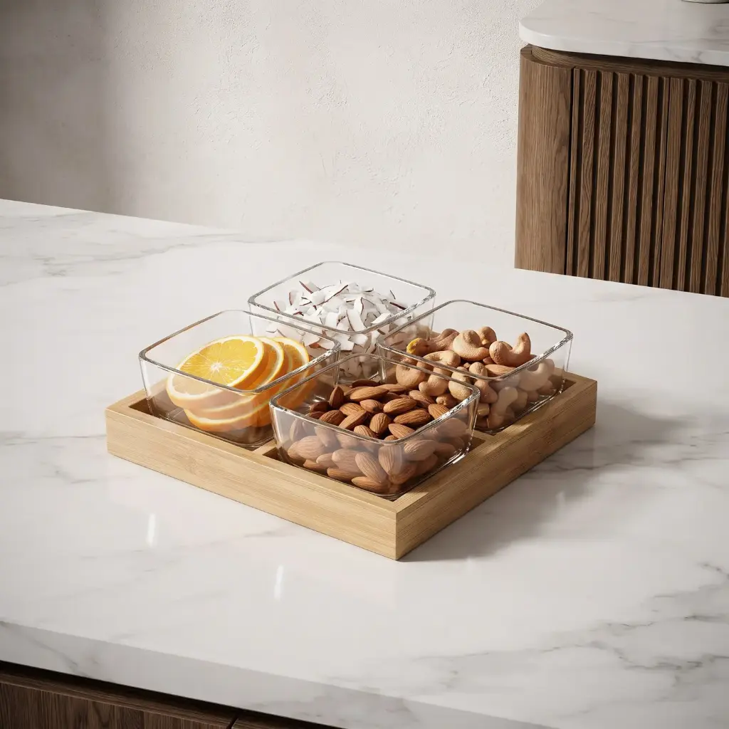 360 HOME MY KITCHEN GLASS SNACK BOWL QUAD SNACK BOX 250ML BOX OF 16