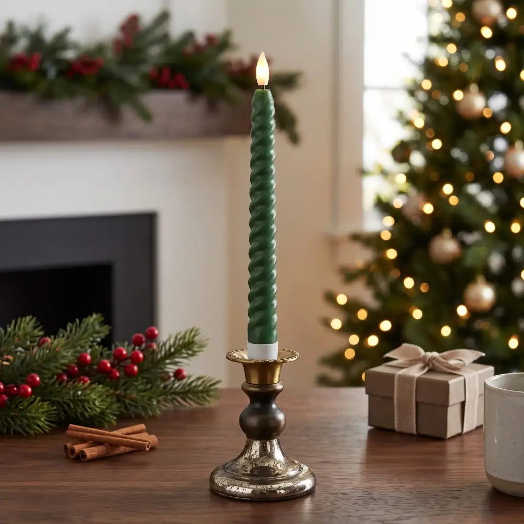 360 HOME CHRISTMAS ELECTRICAL STICK TAPER  CANDLE 2.2*25 2PCS/BOX