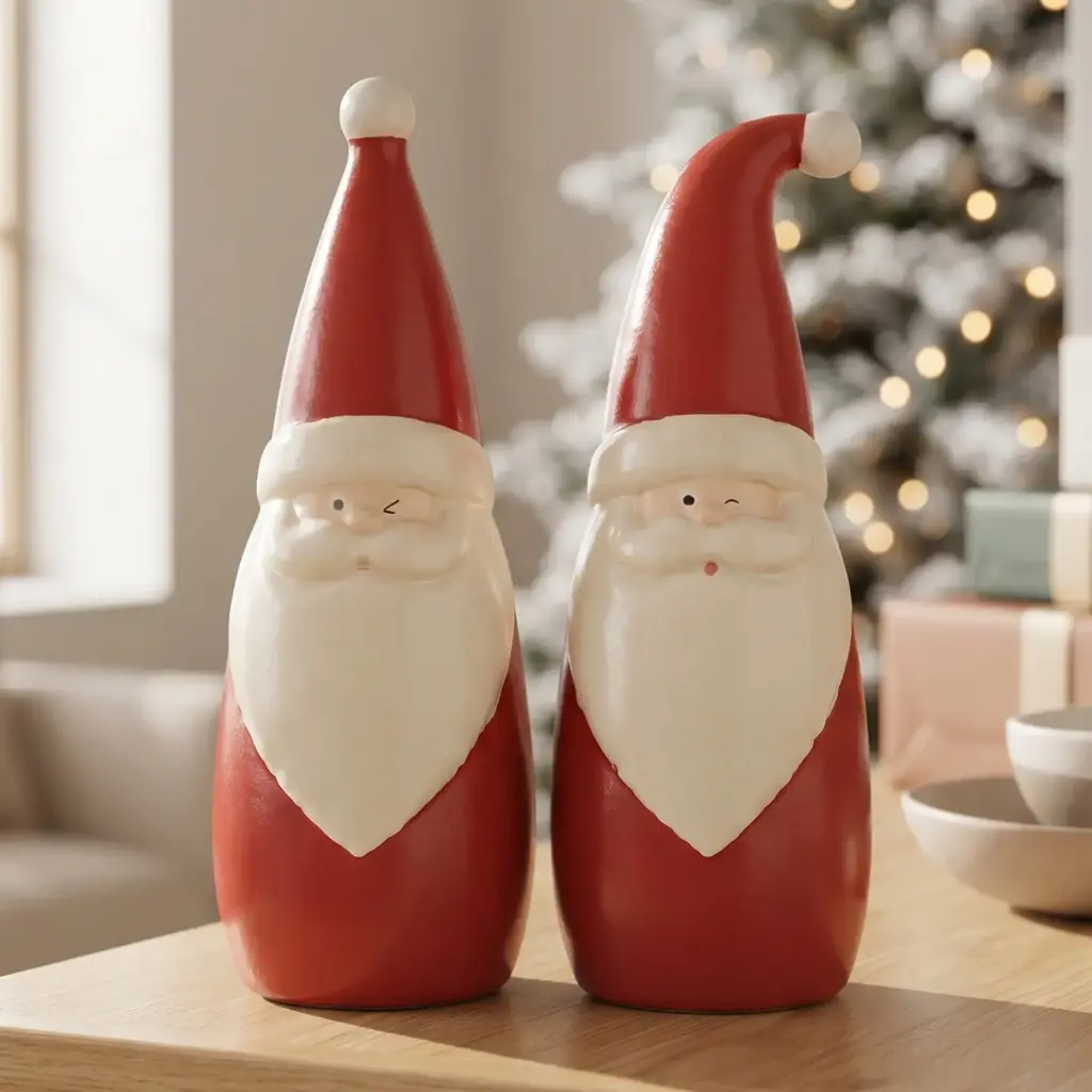 360 HOME CHRISTMAS SET 2 MODERN CERAMIC SANTA FIGURINES 12.5*12.5*39CM BOX OF 12