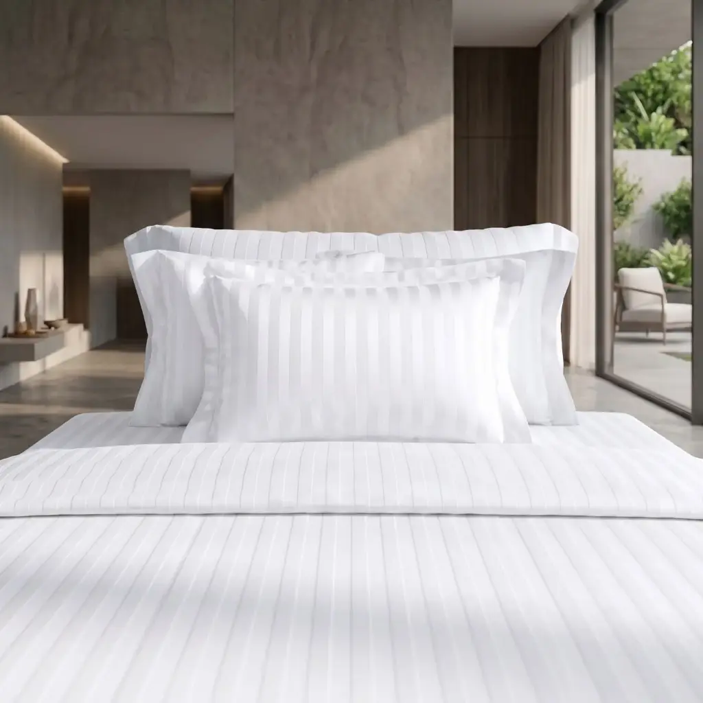 360 HOME PILLOW CASE STRIPED WHITE 50*70CM 100GRS