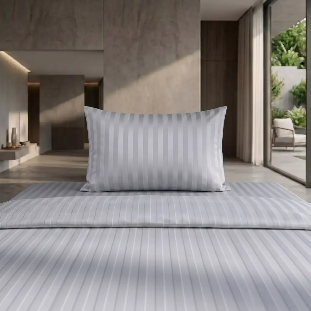 360 HOME PILLOW CASE STRIPED GREY 50*70CM 100GRS