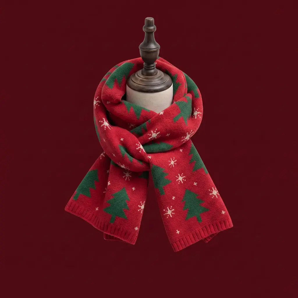 360 COTTON CHRISTMAS SCARF CHRISTMAS TREE SCARF REGULAR LENGTH