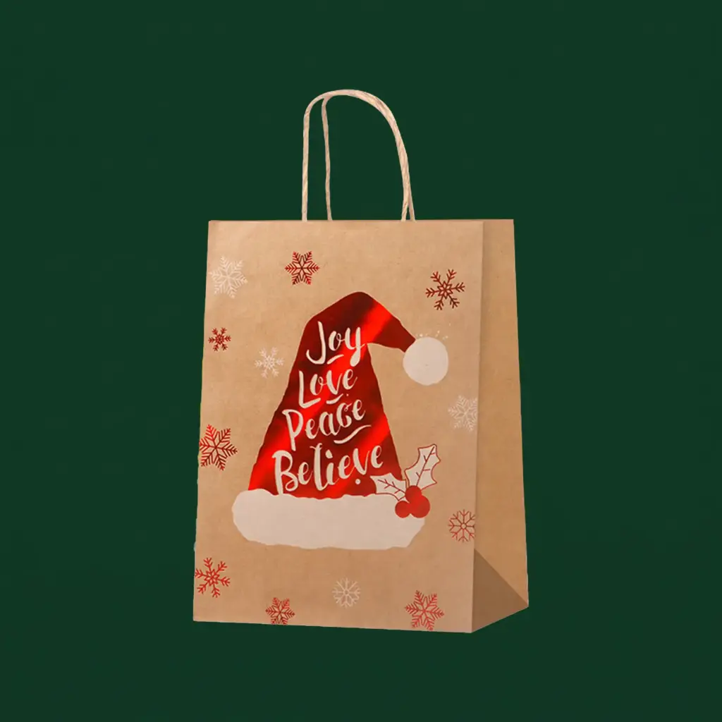 360 HOME CHRISTMAS GIFT PAPER BAG GOLD FOIL CHRISTMA SHAT 