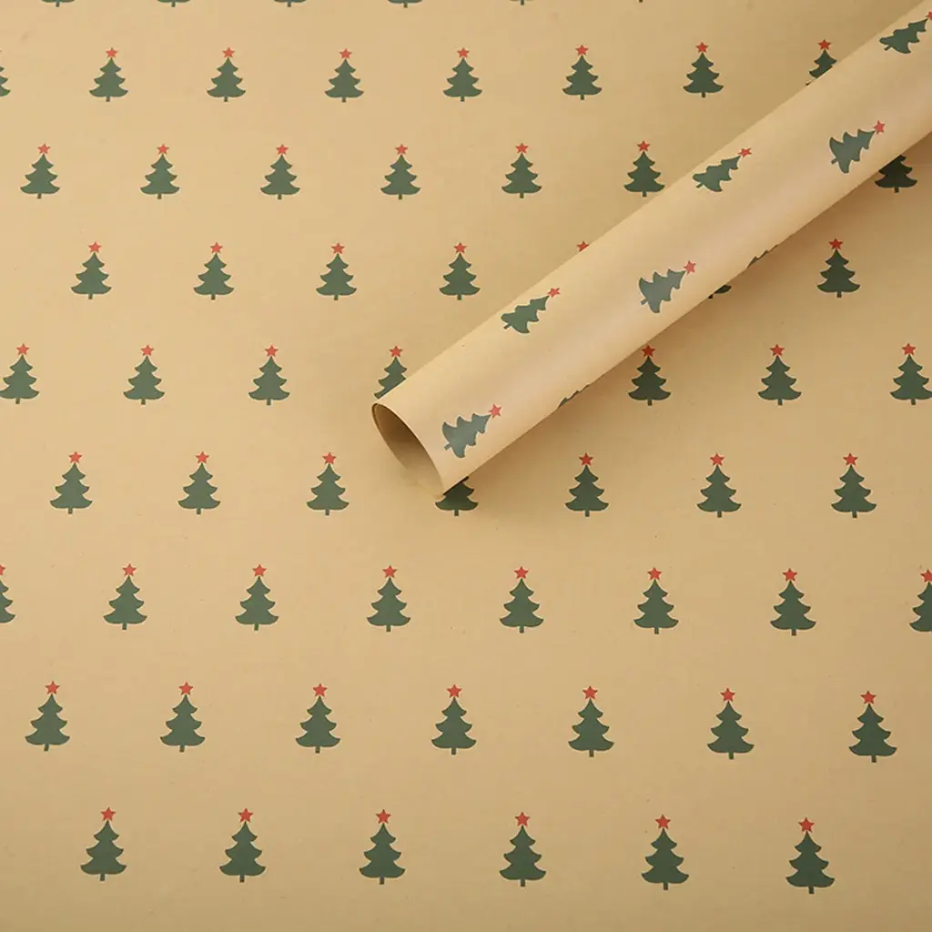 360 HOME CHRISTMAS GIFT PAPER WRAPPING NATURAL COLORED CHRISTMAS TREE 50*70
