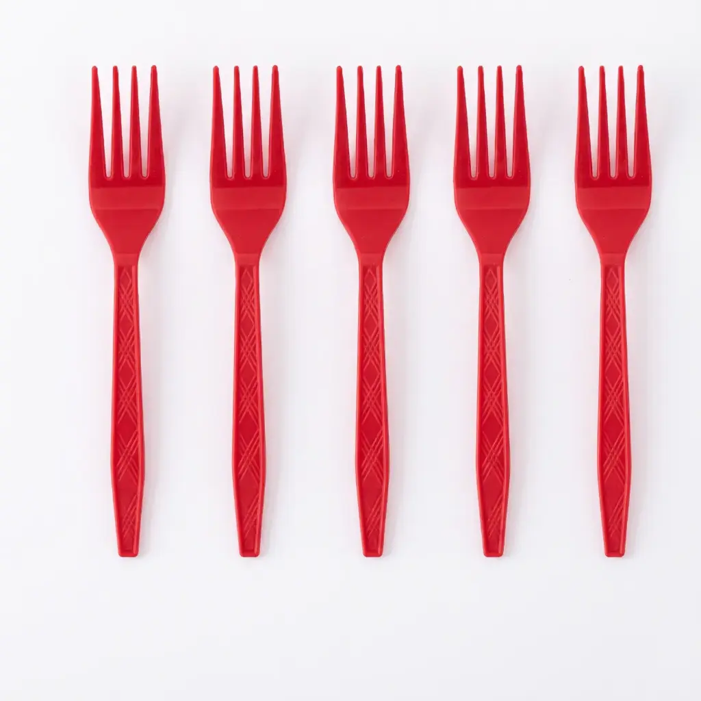 360 HOME CHRISTMAS PLASTIC CUTLERY FORK SET 10PCS 