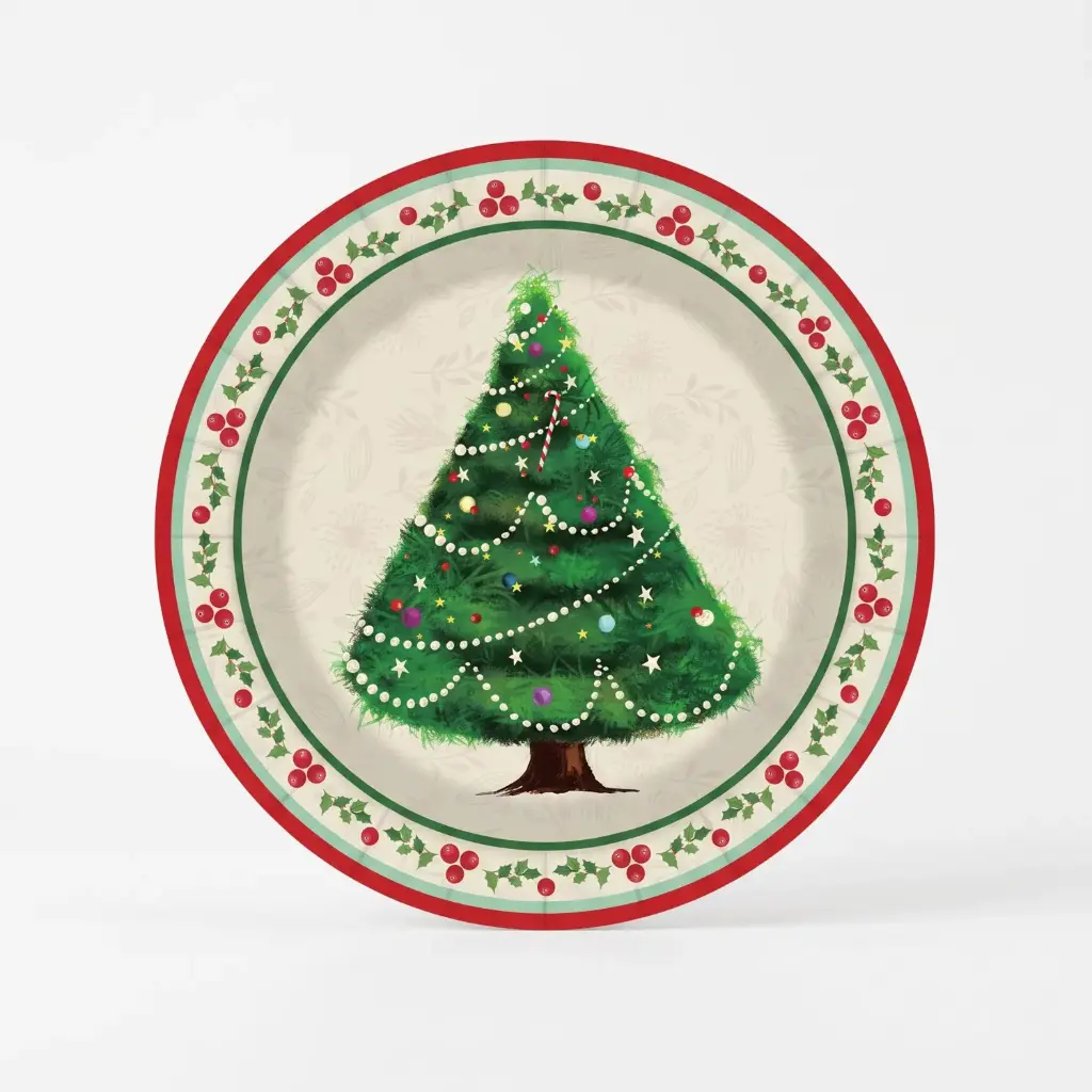 360 HOME CHRISTMAS CARTON PLATES PLATES 7" 10PCS 