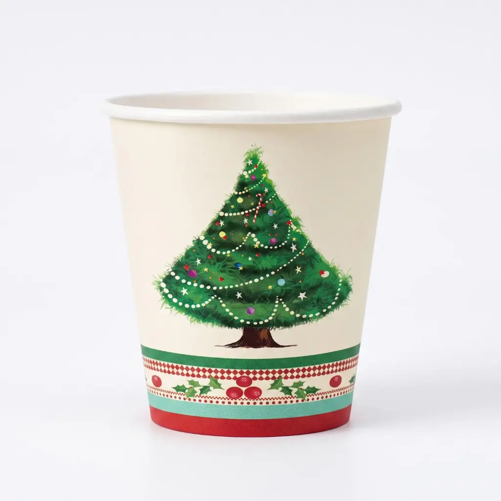 360 HOME CHRISTMAS CARTON CUPS PAPER CUP 10PCS 