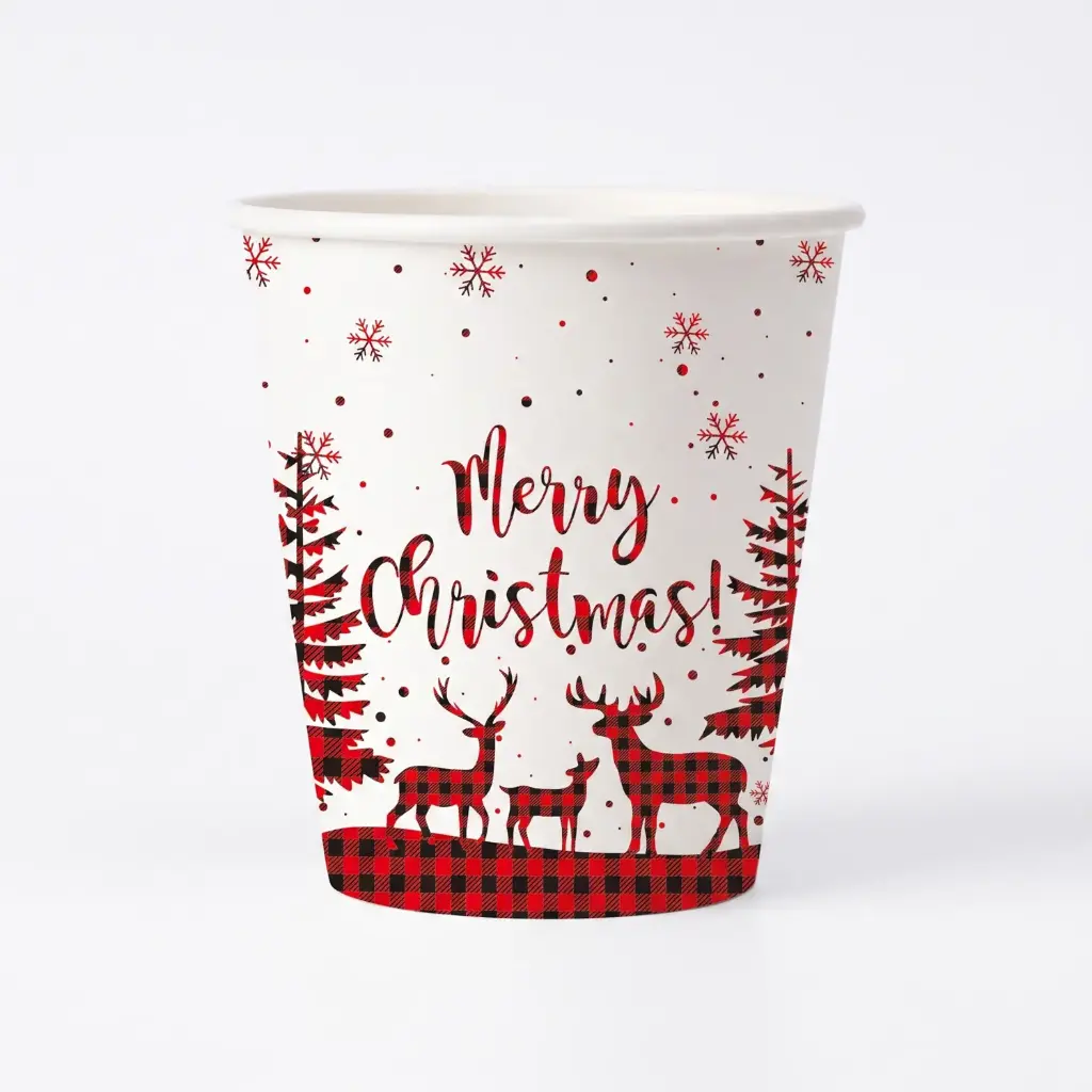 360 HOME CHRISTMAS CARTON CUPS PAPER CUP 10PCS 