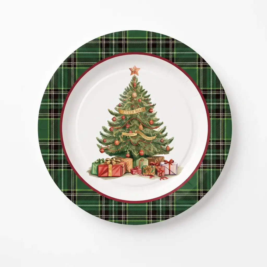 360 HOME CHRISTMAS CARTON PLATES PLATE 9" 10PCS 